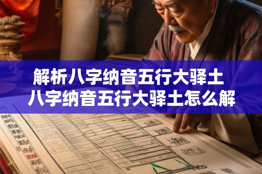 解析八字纳音五行大驿土 八字纳音五行大驿土怎么解