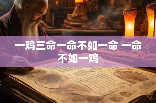 一鸡三命一命不如一命 一命不如一鸡