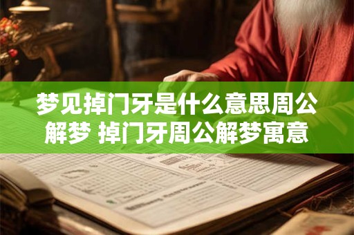 梦见掉门牙是什么意思周公解梦 掉门牙周公解梦寓意何在