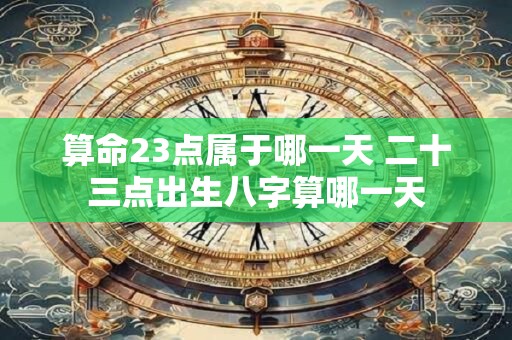 算命23点属于哪一天 二十三点出生八字算哪一天