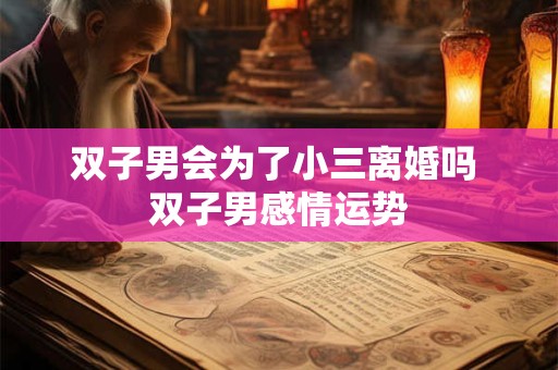 双子男会为了小三离婚吗 双子男感情运势