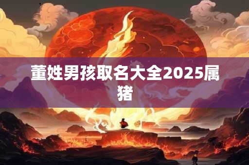 董姓男孩取名大全2025属猪