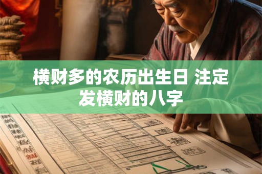 横财多的农历出生日 注定发横财的八字