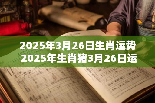 2025年3月26日生肖运势 2025年生肖猪3月26日运势如何
