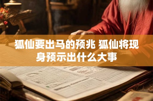 狐仙要出马的预兆 狐仙将现身预示出什么大事