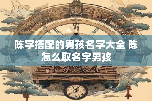 陈字搭配的男孩名字大全 陈怎么取名字男孩