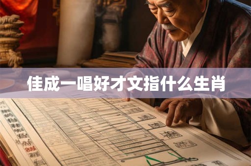 佳成一唱好才文指什么生肖