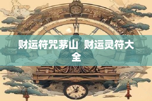 财运符咒茅山  财运灵符大全