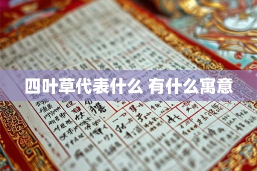 四叶草代表什么 有什么寓意