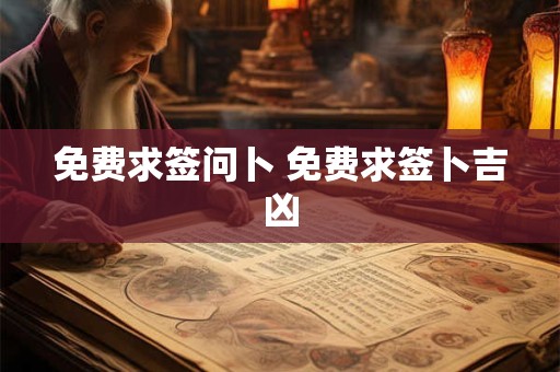 免费求签问卜 免费求签卜吉凶