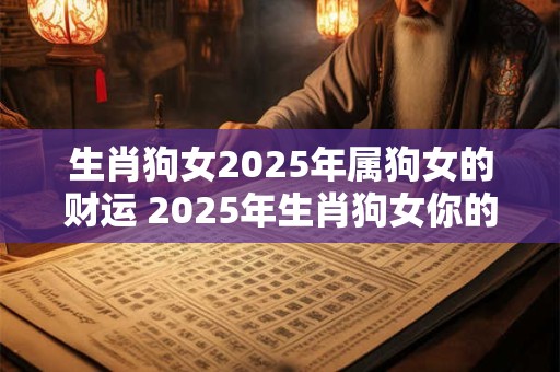 生肖狗女2025年属狗女的财运 2025年生肖狗女你的财运如何属狗女的你会有怎样的经济收益