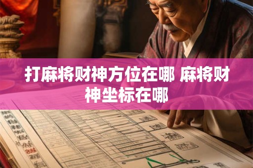 打麻将财神方位在哪 麻将财神坐标在哪