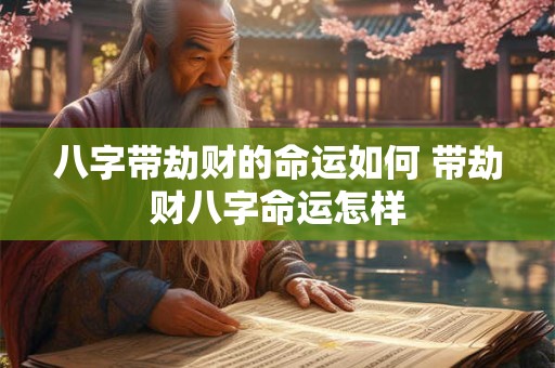 八字带劫财的命运如何 带劫财八字命运怎样