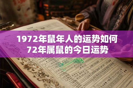 1972年鼠年人的运势如何 72年属鼠的今日运势