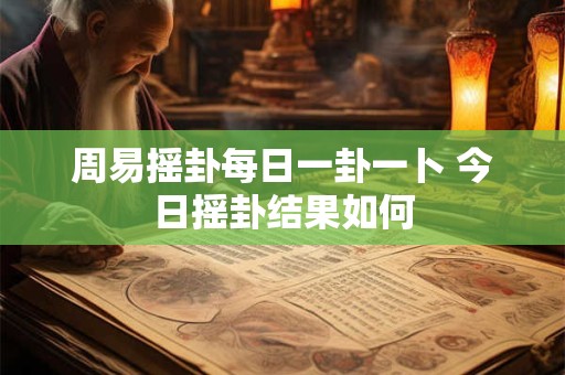 周易摇卦每日一卦一卜 今日摇卦结果如何