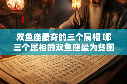 详细阅读:双鱼座最穷的三个属相 哪三个属相的双鱼座最为贫困 双鱼座最穷的三个属相 哪三个属相的双鱼座最为贫困