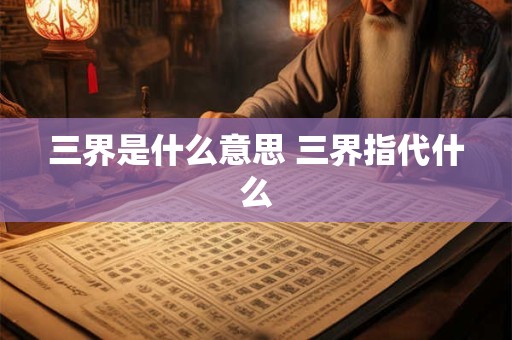 三界是什么意思 三界指代什么