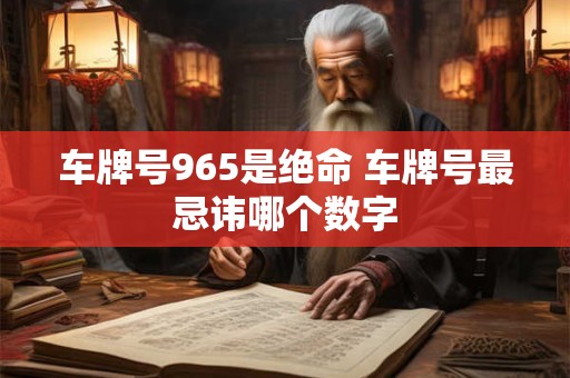 车牌号965是绝命 车牌号最忌讳哪个数字