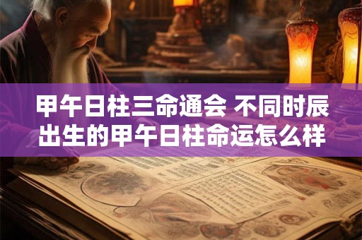 甲午日柱三命通会 不同时辰出生的甲午日柱命运怎么样