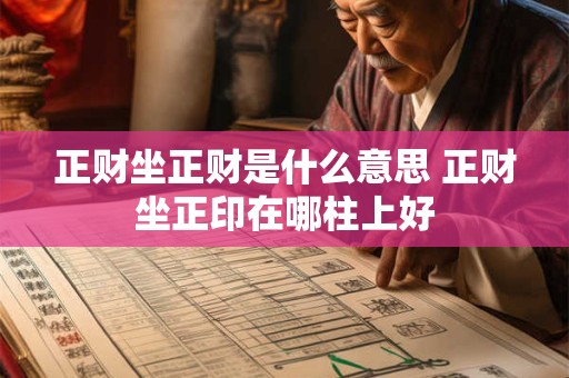 正财坐正财是什么意思 正财坐正印在哪柱上好