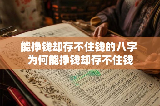 能挣钱却存不住钱的八字 为何能挣钱却存不住钱