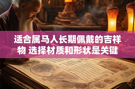 适合属马人长期佩戴的吉祥物 选择材质和形状是关键