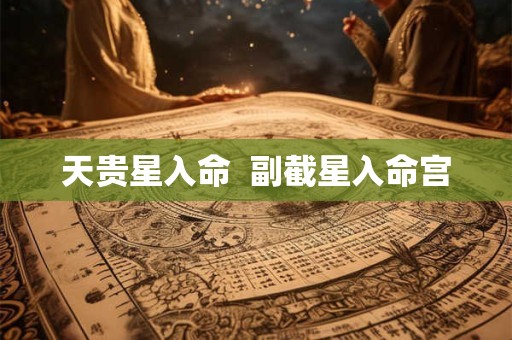 天贵星入命  副截星入命宫
