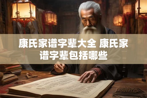 康氏家谱字辈大全 康氏家谱字辈包括哪些