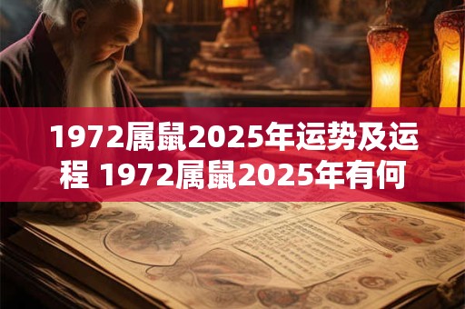 1972属鼠2025年运势及运程 1972属鼠2025年有何运程