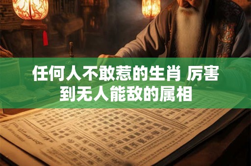 任何人不敢惹的生肖 厉害到无人能敌的属相