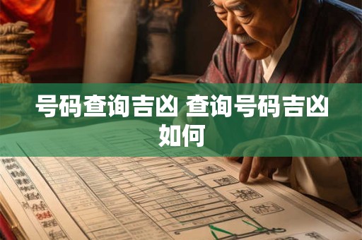 号码查询吉凶 查询号码吉凶如何