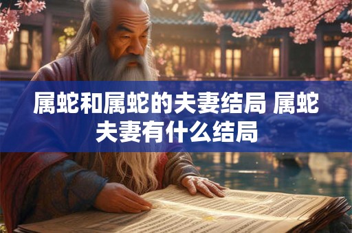 属蛇和属蛇的夫妻结局 属蛇夫妻有什么结局