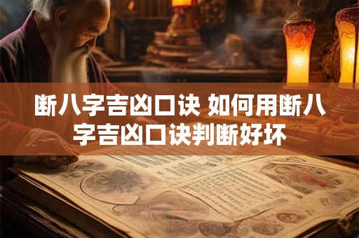 断八字吉凶口诀 如何用断八字吉凶口诀判断好坏