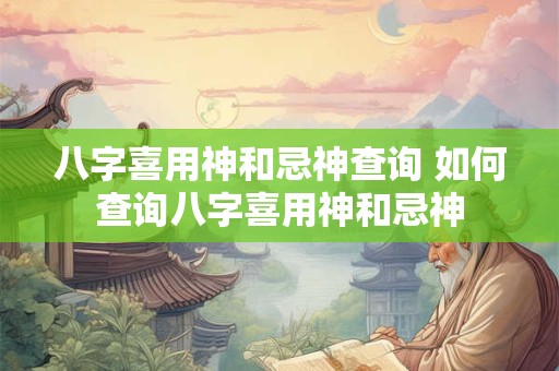 八字喜用神和忌神查询 如何查询八字喜用神和忌神