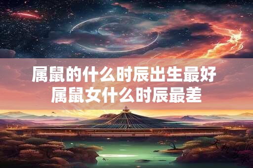 属鼠的什么时辰出生最好 属鼠女什么时辰最差