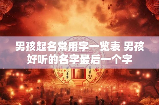男孩起名常用字一览表 男孩好听的名字最后一个字