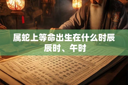 属蛇上等命出生在什么时辰 辰时、午时