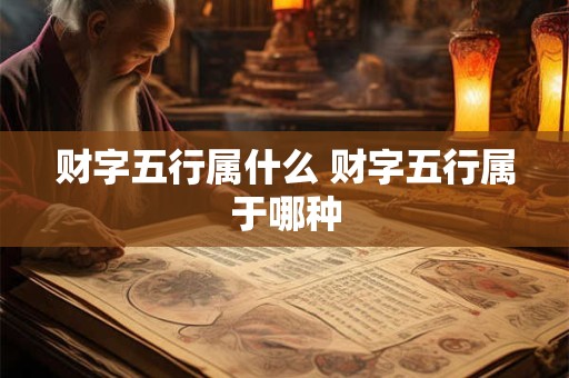 财字五行属什么 财字五行属于哪种