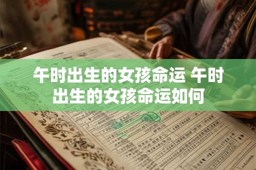 午时出生的女孩命运 午时出生的女孩命运如何