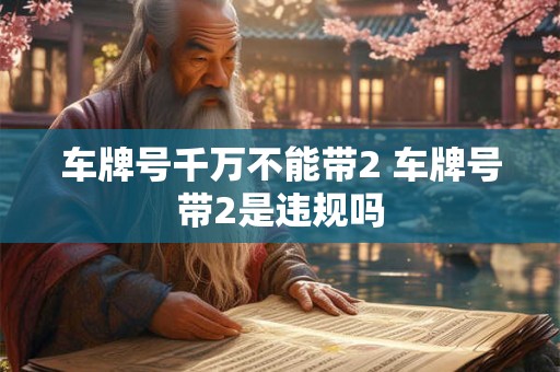 车牌号千万不能带2 车牌号带2是违规吗