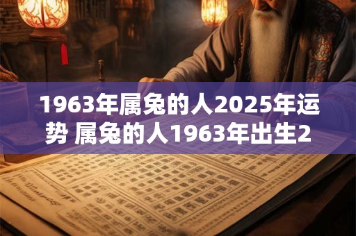 1963年属兔的人2025年运势 属兔的人1963年出生2025年运势如何