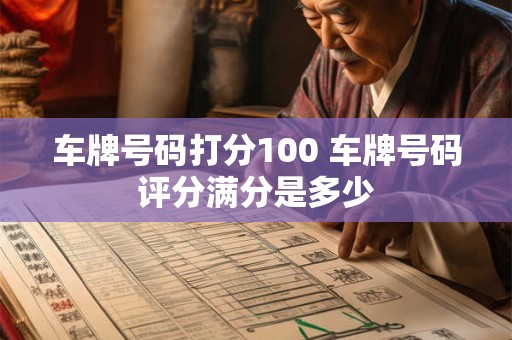 车牌号码打分100 车牌号码评分满分是多少