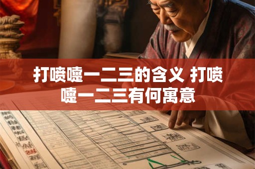 打喷嚏一二三的含义 打喷嚏一二三有何寓意