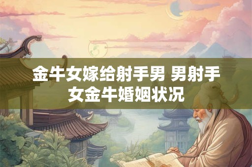 金牛女嫁给射手男 男射手女金牛婚姻状况