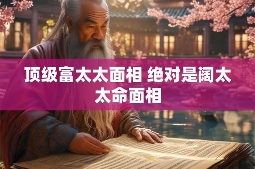 顶级富太太面相 绝对是阔太太命面相