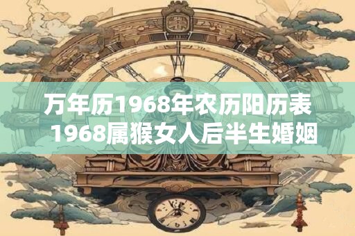 万年历1968年农历阳历表  1968属猴女人后半生婚姻