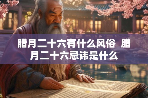 腊月二十六有什么风俗  腊月二十六忌讳是什么
