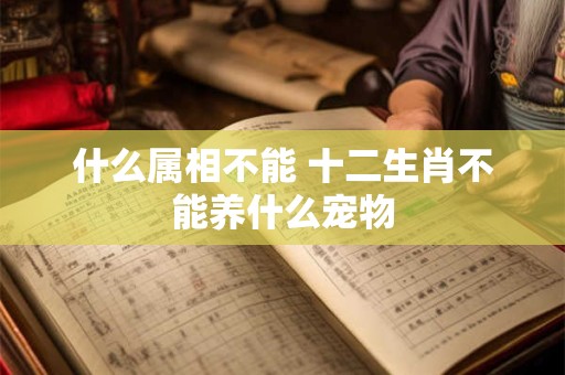 什么属相不能 十二生肖不能养什么宠物