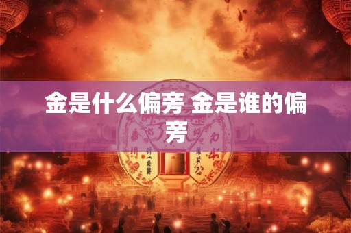 金是什么偏旁 金是谁的偏旁