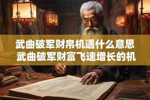 武曲破军财帛机遇什么意思 武曲破军财富飞速增长的机会